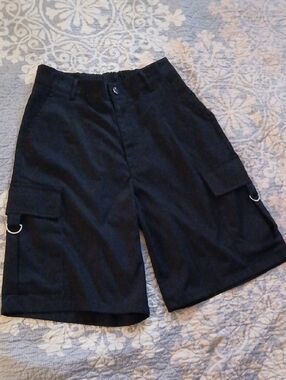 Black Women's Cargo Shorts with Utility D-Ring Details